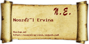 Noszál Ervina névjegykártya